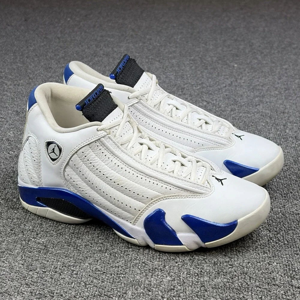 Jordan Air Jordan 14 Retro Hyper Royal White Blue Men's Sz 8 Sneakers 487471-104